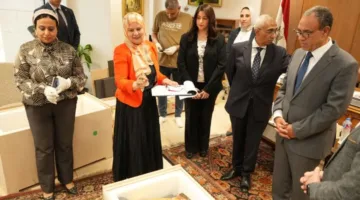 وزير الخارجية يساهم في فعاليات لجنة استلام الآثار التي تضم وزارتي الخارجية والسياحة والآثار.