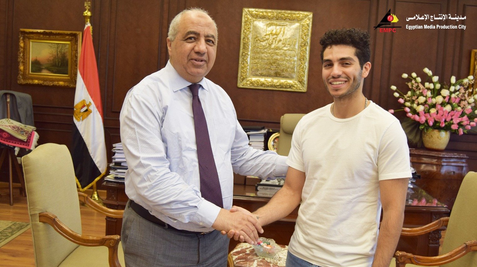  مينا مسعود يزور مدينة الإنتاج الإعلامى 