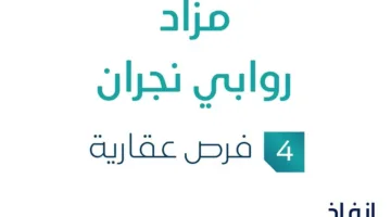 4 فرص استثمارية عقارية: مزاد روابي نجران تحت رعاية مزادات إنفاذ