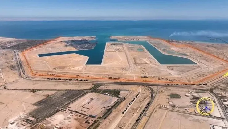 النقل تنشر أحدث تصوير جوي لمشروع استكمال وتطوير ميناء السخنة