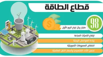98 مليار ريال أرباح قطاع الطاقة في الربع الأول” يمكن إعادة صياغتها كالتالي:

“قطاع الطاقة يحقق أرباحاً تقدر بـ 98 مليار ريال في الربع الأول