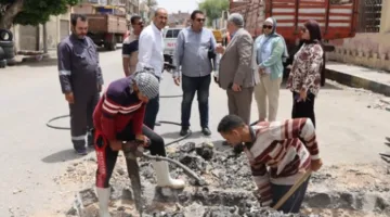 مساعد السكرتير العام في بني سويف يراقب تقدم العمل في مشروع كوبري الشاملة