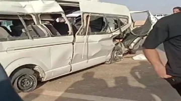 مقتل وإصابة 11 فرداً نتيجة انقلاب حافلة صغيرة على طريق القاهرة – أسيوط الغربي