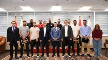 وزير الرياضة يرحب ببعثة الرياضيين العائدين من ليبيا