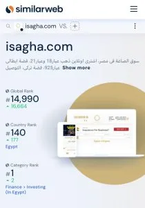 «آي صاغة» تحتل الصدارة في مصر في مجال الاستثمارات والتمويل الرقمي «آي صاغة» تحتل الصدارة في مصر في مجال الاستثمارات والتمويل الرقمي