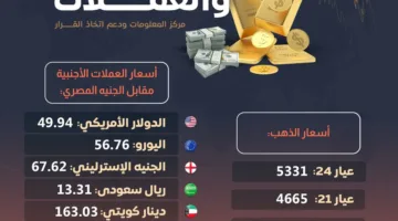 أسعار الذهب وأبرز العملات الأجنبية والعربية ليوم الاثنين، 26 مايو