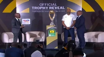 أول صور للتصميم الجديد لكأس دوري أبطال أفريقيا بحضور فريق بيراميدز