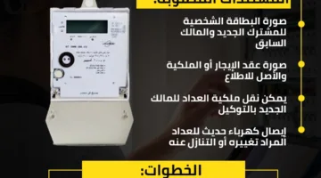 إجراء نقل عداد الكهرباء إلى اسمك: وثائق وخطوات | إنفوجراف