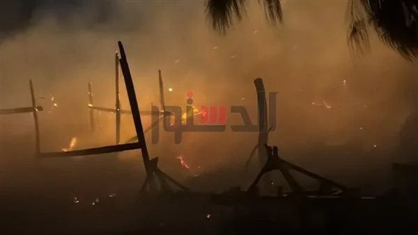 إخماد حريق في جرن قمح بكفر سليمان بالغربية