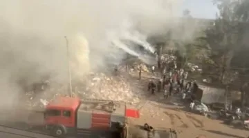 إخماد حريق في مكبس كراتين بمحافظة الدقهلية