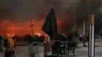 إخماد حريق كبير في مطعم معروف في منطقة دهشور (صور)