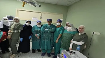 إزالة ورم في الأنف باستخدام المنظار الضوئي في مستشفى التأمين الصحي ببنها.