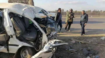 إصابة ثمانية أفراد نتيجة انقلاب حافلة صغيرة قبل مدخل حلوان