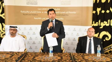 إطلاق قافلة مؤسسة زايد الخيرية وتوقيع اتفاقية تعاون مع “وزارة الشباب والرياضة”.