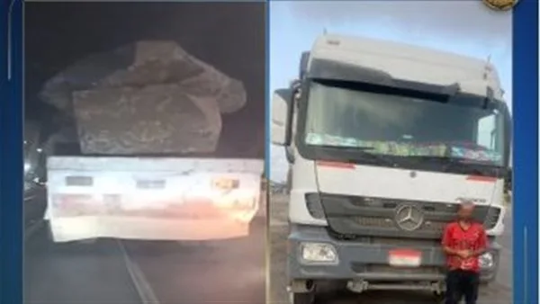 إلقاء القبض على سائق شاحنة محملة بالحجارة بدون غطاء في مينا البصل إلقاء القبض على سائق شاحنة محملة بالحجارة بدون غطاء في مينا البصل