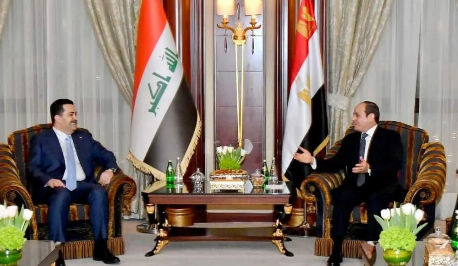 الرئيس السيسي ورئيس وزراء العراق يشددان على أهمية التوقف الفوري لعمليات القتال في قطاع غزة الرئيس السيسي ورئيس وزراء العراق يشددان على أهمية التوقف الفوري لعمليات القتال في قطاع غزة