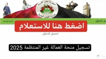 استعلام عن منحة العمالة غير المنتظمة 2025 باستخدام الرقم القومي: الرابط والخطوات