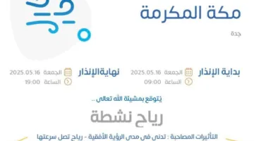 الأرصاد: رياحٌ قوية تضرب محافظات جدة