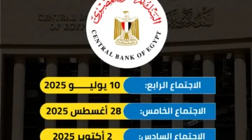 الأوقات المتبقية لاجتماعات البنك المركزي المصري لتحديد سعر الفائدة في 2025 | إنفوجرافيك