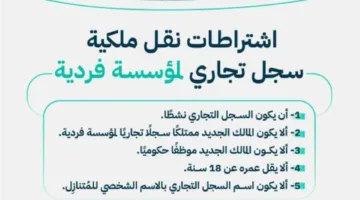 التجارة تشرح خطوات ومتطلبات تحويل ملكية السجل التجاري لمؤسسة خاصة.