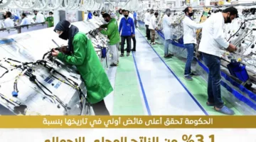 الحكومة تسجل أعلى فائض أولي في تاريخها بنسبة 3.1% من الناتج المحلي الإجمالي.