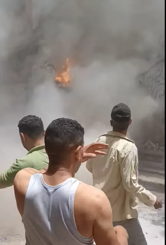 الحماية المدنية في القليوبية تتعامل مع حريق في محول كهربائي بقرية نوى |صور