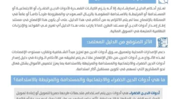 السوق المالية تُصدر دليلًا لإصدار أدوات الدين الخضراء والاجتماعية والمستدامة المرتبطة بالاستدامة.