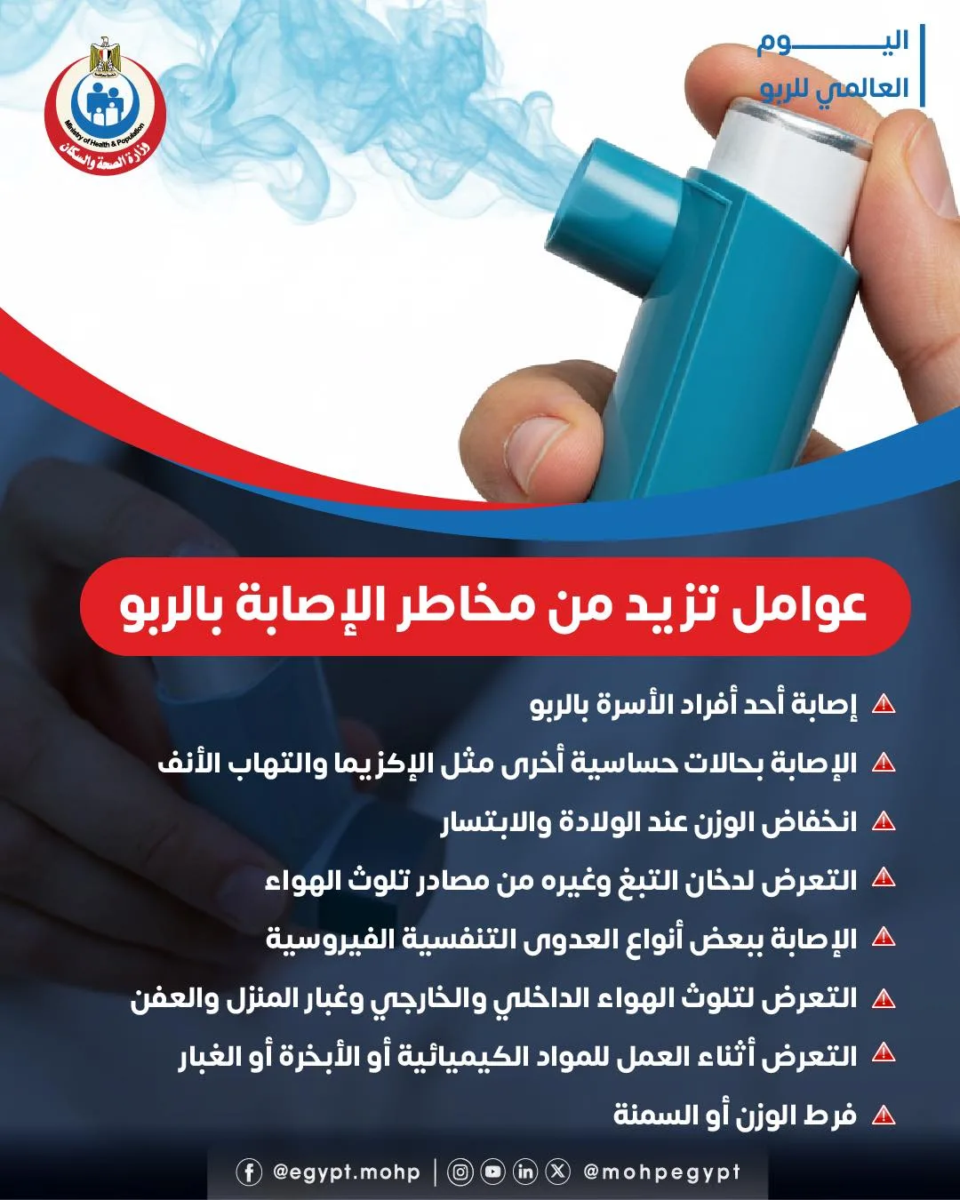 الصحة : 8 عوامل تزيد من مخاطر الإصابة بالربو