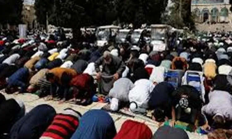 الضفة الغربية: سكان بلدة بروقين يشاركون في صلاة الجمعة في محيطها الضفة الغربية: سكان بلدة بروقين يشاركون في صلاة الجمعة في محيطها