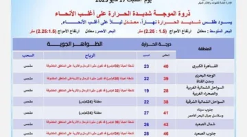 القاهرة تسجل 40° وأسوان 47°.. الأرصاد تعلن عن توقعات الطقس ليوم السبت 17 مايو 2025