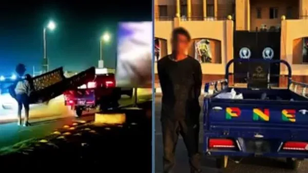 القبض على لص حاول سرقة أجزاء حديدية من لافتات مثبتة بالطريق العام بالقليوبية