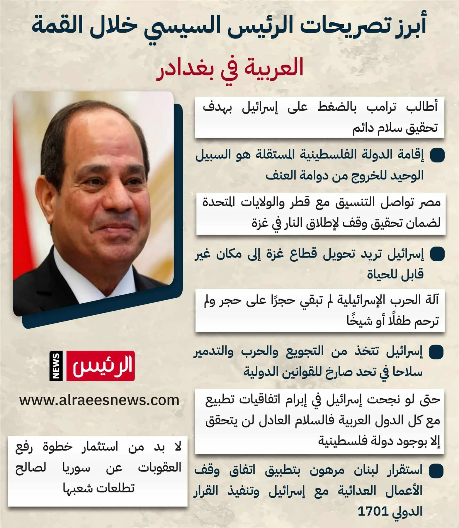 القمة في بغداد: أهم تصريحات الرئيس عبد الفتاح السيسي القمة في بغداد: أهم تصريحات الرئيس عبد الفتاح السيسي