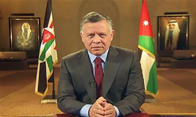 الملك الأردني: من الضروري البحث عن مسار سياسي لتحقيق السلام العادل عبر حل الدولتين. الملك الأردني: من الضروري البحث عن مسار سياسي لتحقيق السلام العادل عبر حل الدولتين.