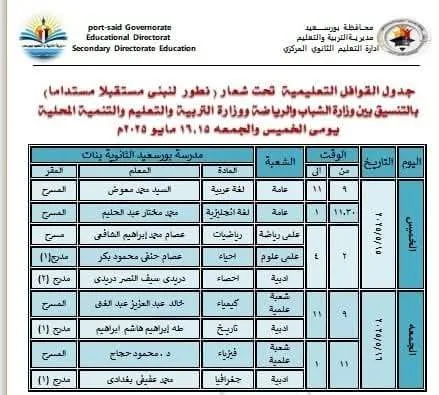 انطلاق القوافل التعليمية المجانية لطلاب الثانوية العامة ببورسعيد الخميس والجمعة المقبلين