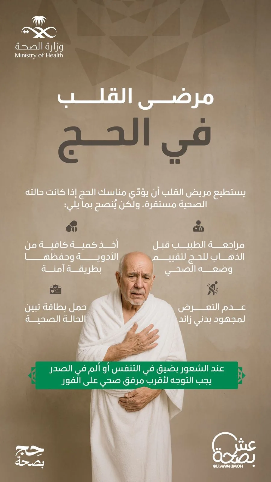 بالإنفوجرافيك: كيفية رعاية مرضى القلب خلال الحج