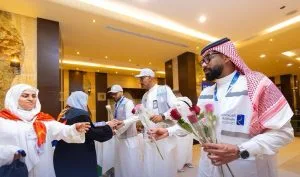 بالصور.. استقبال مميز من الراجحي لطواقم خدمات حجاج المستوى الاقتصادي المصريين