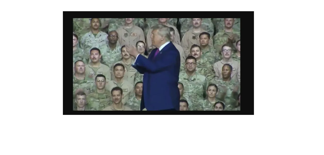 بالفيديو: ترامب يقدم عرضًا حيًا لأغنية “God Bless the USA” في قاعدة العديد بقطر