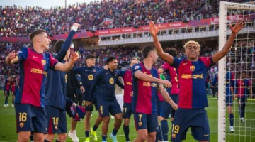 برشلونة يقترب من حسم الدوري الإسباني بفوزه على ريال مدريد ( 4 ـ 3 )