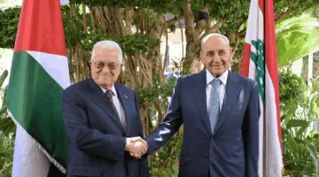 بري يلتقي بالرئيس الفلسطيني في اجتماع دام ساعة.
