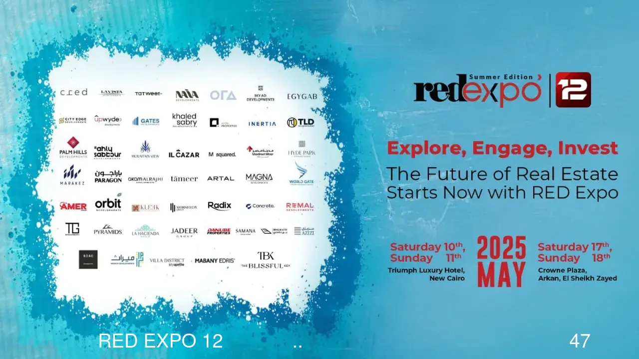 بمشاركه 47 شركه من كبري شركات التطوير العقاري بالسوق المصري .. إنطلاق معرض 12 RED EXPO