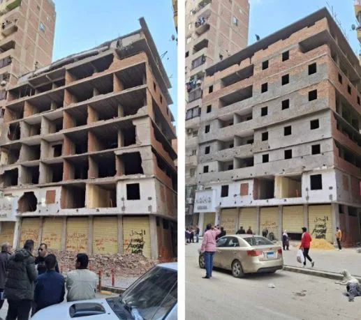 التنمية المحلية: هدم مبنى مكون من 7 طوابق في عين شمس وإحالة عدد من المسؤولين في الحي إلى النيابة الإدارية التنمية المحلية: هدم مبنى مكون من 7 طوابق في عين شمس وإحالة عدد من المسؤولين في الحي إلى النيابة الإدارية