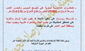 تحذير من تقلبات الطقس غدًا الثلاثاء: رياح قوية مثيرة للرمال وارتفاع الأمواج
