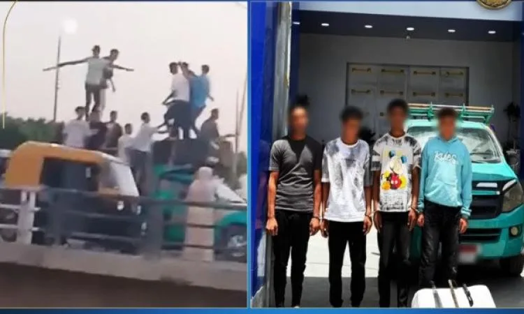 تحقيق حول حادثة صعود مسلحين بسكاكين على سيارة وتعطيل حركة المرور. تحقيق حول حادثة صعود مسلحين بسكاكين على سيارة وتعطيل حركة المرور.