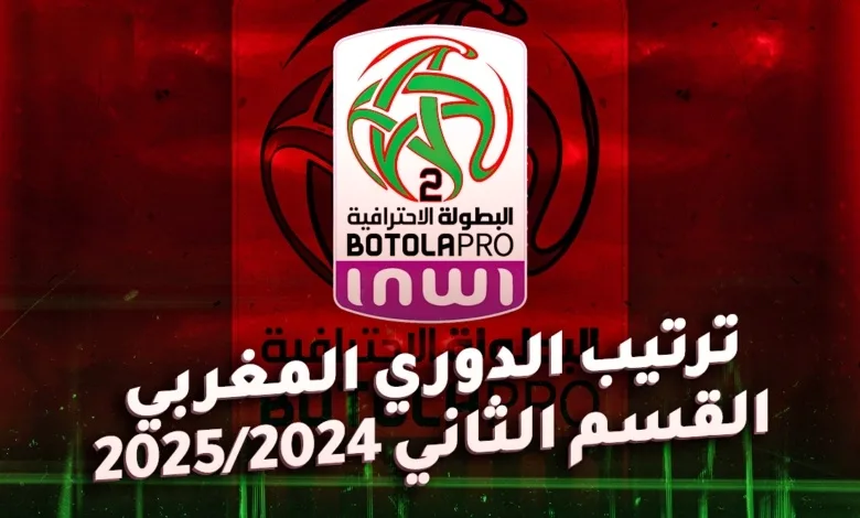 ترتيب فرق الدوري المغربي الدرجة الثانية بعد المباراة 29