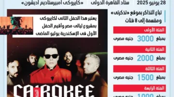 تفاصيل وأسعار حفل "كايروكي" في ليالي مصر (انفوجراف)