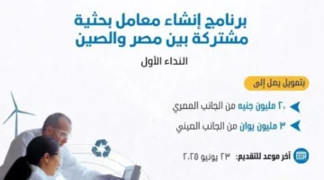 «تمويل العلوم والتكنولوجيا» يعلن عن فتح باب التقديم لإنشاء مختبرات بحثية مشتركة مع الصين