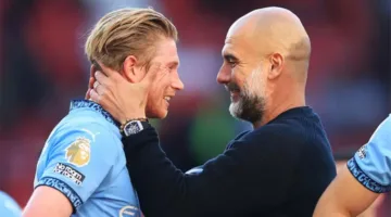 جوارديولا يبرز الفروق بين دي بروين وميسي: الأرقام تتحدث، ولن نجد لاعبًا مثله.