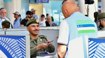 جوازات مطار الأمير محمد بن عبدالعزيز في المدينة المنورة تستقبل أولى رحلات الحجاج القادمين من أوزبكستان