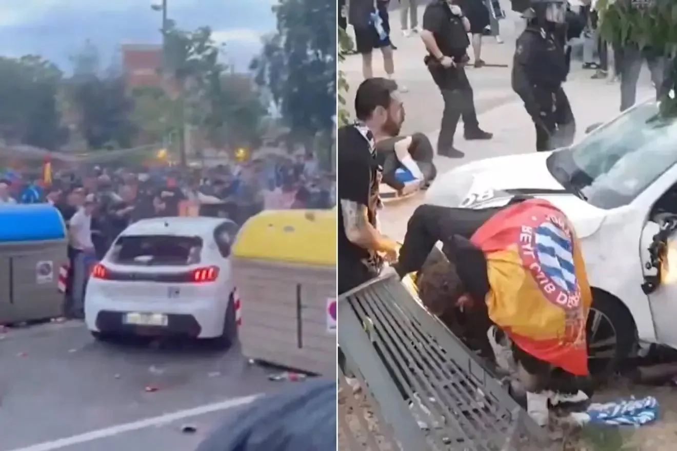 حادثة صدم مؤلمة أثناء مباراة إسبانيول وبرشلونة في الدوري الإسباني حادثة صدم مؤلمة أثناء مباراة إسبانيول وبرشلونة في الدوري الإسباني