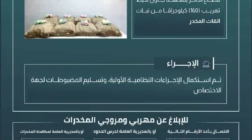 حرس الحدود في جازان ينجح في إحباط تهريب 160 كيلوغرامًا من نبات القات الممنوع